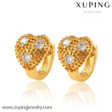 C211073--28079 Xuping Mode 24K plaqué or Bijoux Boucles D&#39;oreilles Élégant Populaire Huggie Boucles D&#39;oreilles avec Verre